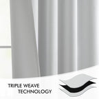 MIULEE Greyish White Back Tab Blackout Curtains 72 Inches Long 2 Panels Set - Image 7