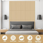 Nuanchu 18 Pack 4x2 FT 3D Slat Wall Panels Large PVC Fluted Panel Decorative - Image 4
