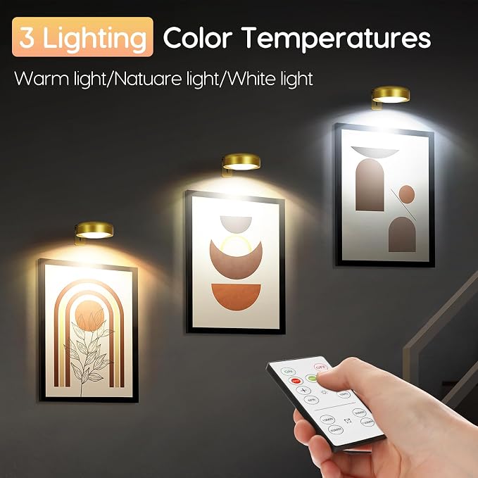 Picture Light for Wall with 2500mAh Rechargeable Battery, Wireless Painting Art - Image 4