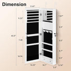 Mirror Jewelry Cabinet, Wall/Door Mounted Jewelry Armoire - Image 5