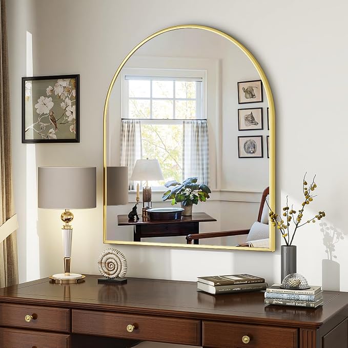 VooBang Arched Wall Mirror, 26 x 28 inch Arch Bathroom Mirror, Wall Mounted - Image 8
