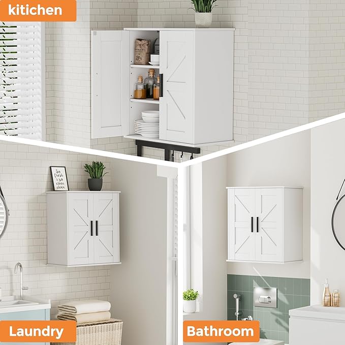 Homleke Bathroom Wall Cabinet, Over Toilet Storage Cabinet - Image 6