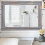 AAZZKANG Wood Framed Mirror Rectangular Rustic Wall Mirrors Decorative Large - Image 5