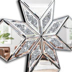 Crushed Diamond Decorative Mirror 2 Pack 16.75x16.75” Diamond Shape Glass Decor - Image 4