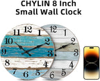 CHYLIN Wall Clock, Silent Non Ticking Battery Operated, Rustic Coastal Country - Image 5