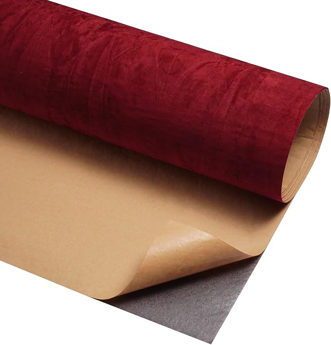 Garnet Velvet Wallpaper Peel and Stick Fabric Felt Wallpaper Wrinkled Textured - Image 9