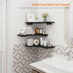 Homode Corner Shelves Wall Mounted, 3 Tier Wooden Hanging Display Shelf - Image 4