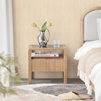 Beige Grasscloth Peel and Stick Wallpaper Vintage Texture Removable Waterproof - Image 4