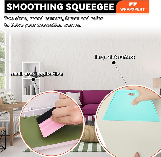 WRAPXPERT Peel and Stick Wallpaper Tools, Wallpaper Smoothing Tool Kit - Image 5