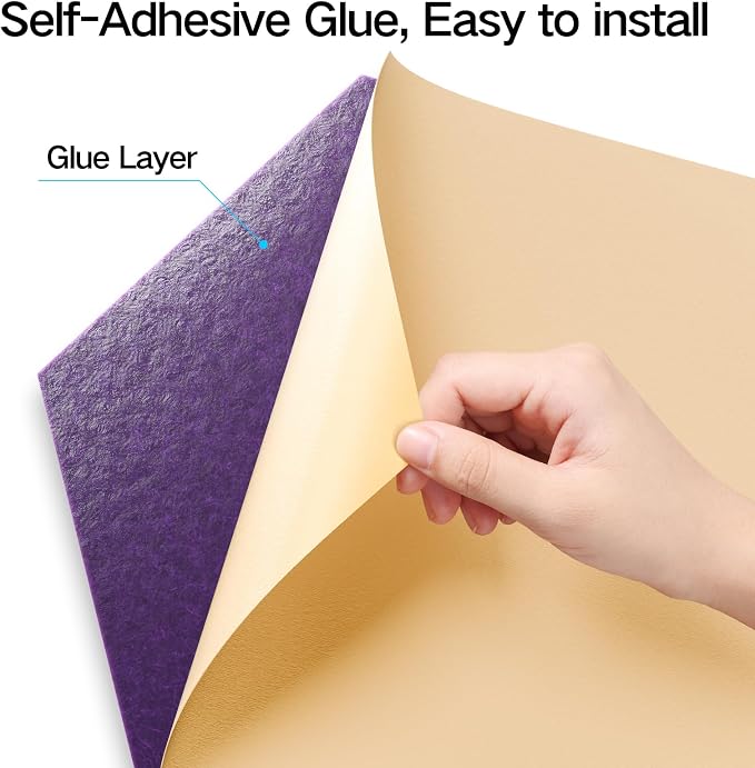 8 Pack Self-Adhesive Acoustic Panels 12" X 10" X 0.4" -Sound Proof Foam Panels - Image 2