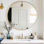 Gold Round Mirror 18 inch, Round Bathroom Mirror, Wall Mirrors - Image 5