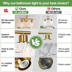 Zarbitta 2-Light Bathroom Light Fixtures, Brushed Gold Vanity Light, Modern - Image 2