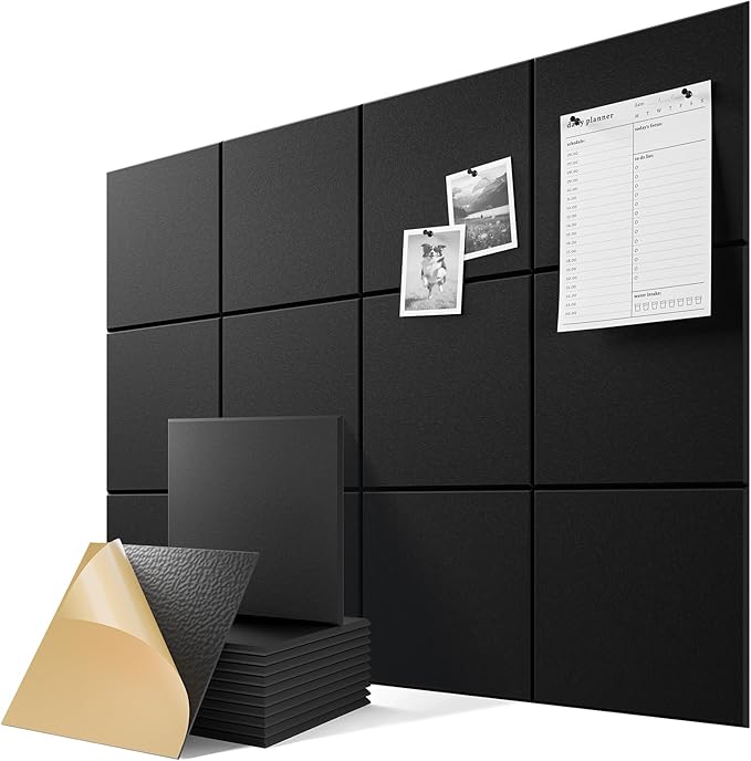 6-Pack Self-Adhesive Acoustic Panels, Soundproof Wall Panels by Lebenforce