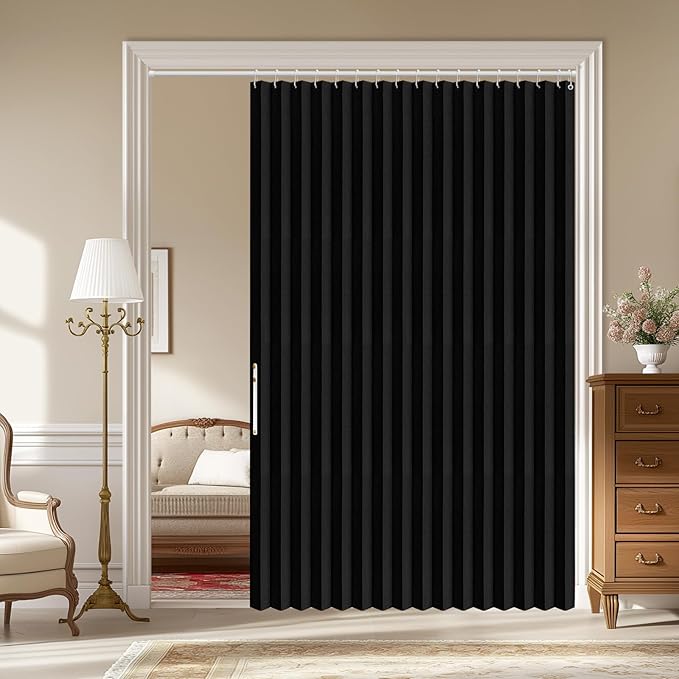 AJAZZ 100% Blackout Accordion Door Closet Curtain Door Curtain Invisible by AJAZZ