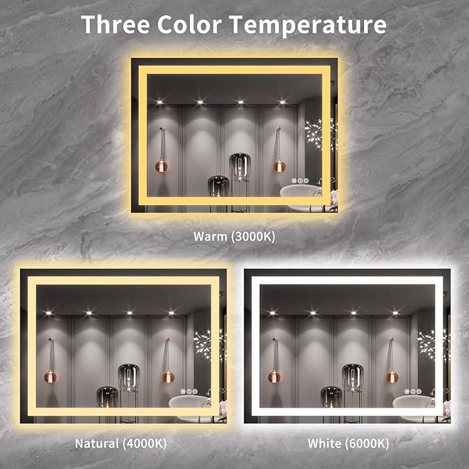 LOAAO 40X30 LED Bathroom Mirror - Image 5