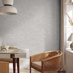 Tempaper Textured Pewter Grey Horizontal Faux Grasscloth Removable Peel and - Image 7
