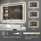 LED Bathroom Mirror, 48x32 Inch Gradient Front and Backlight Lighted Vanity - Image 5