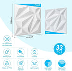 Art3d 33-Pack 3D Wall Panel for Interior Wall Décor, Diamond Textured PVC - Image 5