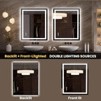 LOAAO 35.4"x29.9" LED Mirror for Bathroom, Lighted Bathroom Mirror - Image 5