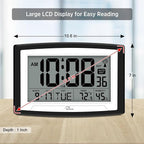 WallarGe Atomic Clock with Indoor Temperature and Humidity, 12.5 Inch - Image 3