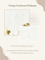 Heroad Boho Peel and Stick Wallpaper Modern Floral Wall Paper Neutral Beige - Image 8