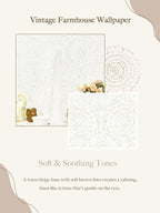 Heroad Boho Peel and Stick Wallpaper Modern Floral Wall Paper Neutral Beige - Image 8