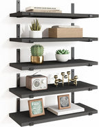 Fixwal Wall Shelves, Width 4.7 Inches Black Floating Shelves by Fixwal