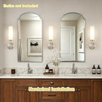 Wall Sconces Set of Two, Brushed Nickel Bathroom Sconces - Image 3