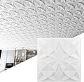 Art3d 12-Pack PVC Drop Ceiling Tiles, 2ft x 2ft, Floral Style by Art3d