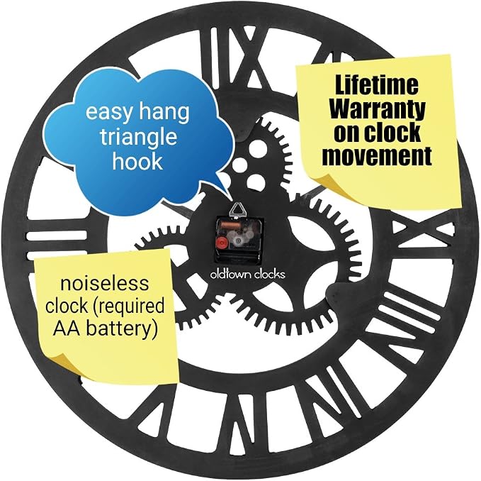 23" inch Noiseless Silent Non-Ticking Gears Not Moving Wall Clock - Image 6