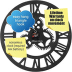 23" inch Noiseless Silent Non-Ticking Gears Not Moving Wall Clock - Image 6