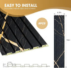 OUZUGIE WPC Acoustic Slat Wall Paneling, Living Room, TV Background, Study Room - Image 3