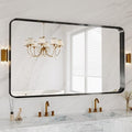 60x36 Inch Bathroom Mirror for Wall, Matte Black Metal Framed Bathroom Vanity by MYSUNORIA