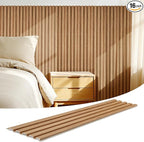 WPC Slat Wall Panels 16 Pack 48" x 6", Waterproof Fluted Wall Paneling by LARWORKS