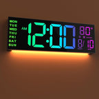JALL 16.02'' Large Digital Wall Clock, Big LED Number Dispaly, RGB Colors by JALL