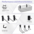 SMARTSTANDARD 30PCS Slatwall Accessories, Includes 4PCS Wall Baskets and 26PCS - Image 4