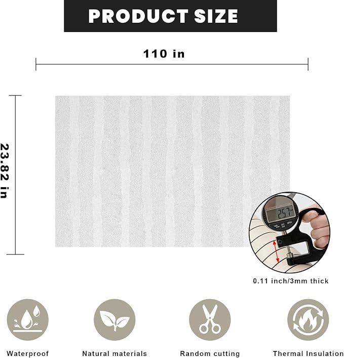 3D Wall Panels Peel and Stick – 23.82"x110" PVC Faux Texture, Self Adhesive - Image 2