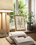 InSimSea Gold Bamboo Framed Canvas Wall Art, Retro Herbs Rosemary Botanical - Image 2