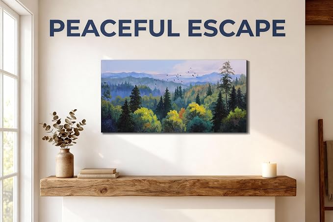 Ardemy Forest Landscape Canvas Painting 40"x20" - Image 6