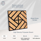 WoveN SounD Artisan Acoustic Wall Panels, 16 Pack 12x12 Inch, PVC Wood Grain - Image 3