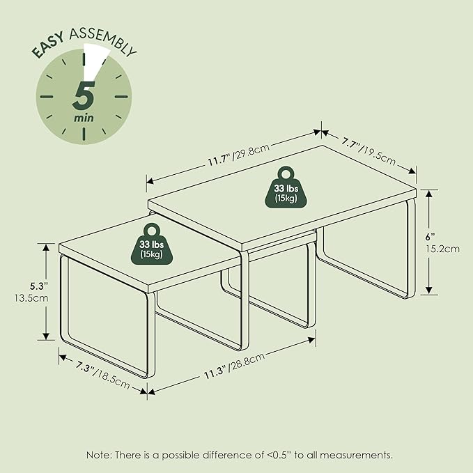 Furinno RAVEL Kitchen Countertop Organizer Set of 2, Nesting Counter Shelves - Image 3
