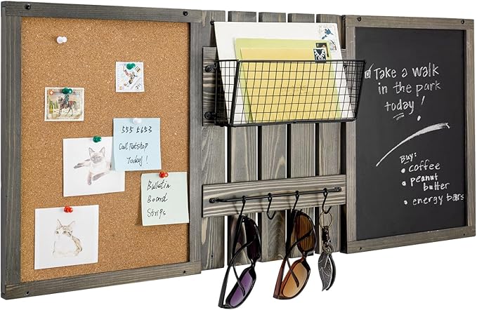 MyGift 3 Panel Wall Mounted Entryway Bulletin Board Combo Set by MyGiftHome