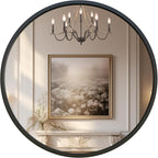 G-LEAF Black Round Mirror 32 inch Circle Mirror by G-LEAF
