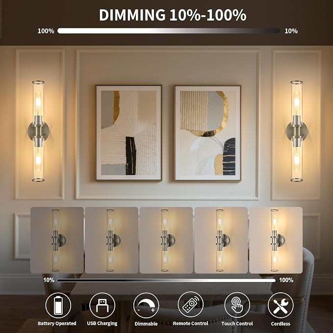 Rechargeable Battery Wall Sconce - Image 2