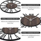 LEIKE Large LED Wall Clocks, Non Ticking, Battery Operated Rustic Round Modern - Image 4