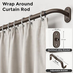 2 Pack Curtain Rods 36-88 Inch, Bronze Wrap Around Blackout Curtain Rods - Image 2