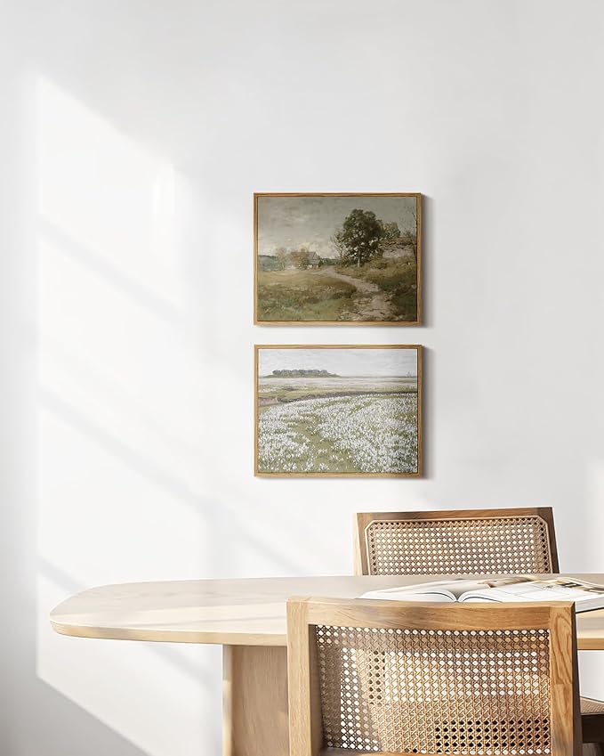 InSimSea Framed Canvas Wall Art Vintage Decor, Room Decor Rural Path Landscape - Image 3