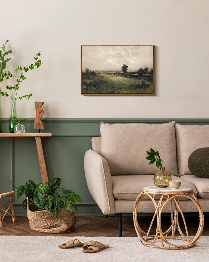 InSimSea Framed Canvas Wall Art Vintage Decor, Large Wall Art, Wild Field - Image 3