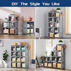 Mavivegue Book Shelf, 12 Cube Storage Organizer, DIY Bookcase, Metal Cube - Image 4