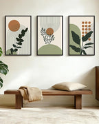 PHOPAGO Boho Plant Wall Art Green Botanical Bohemain Framed Wall Printing - Image 9